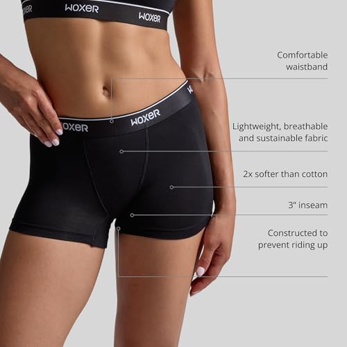 Image of Woxer Womens Boxers - Star 3 inch Boy Shorts Underwear for Women - Boxer Briefs