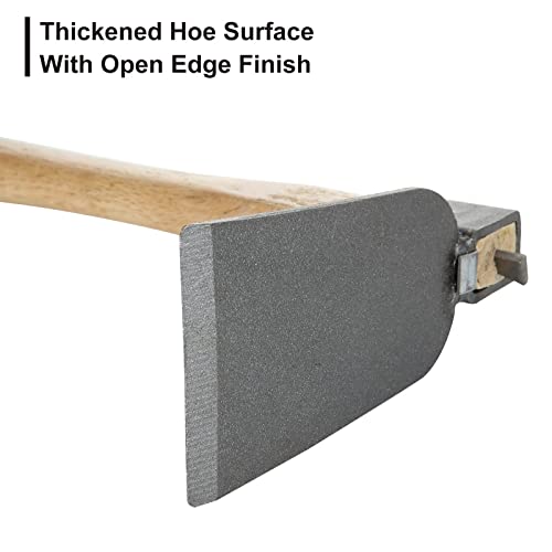 GOYADA 2PCS (1 PC Garden Digging Hoe 1 PC Garden Cultivator Rake), Hoe Garden Tool With Wooden Handle, Garden Planting Hoe and Rake For Loosening Digging Weeding Seedling Transplanting Cultivation - Image 5