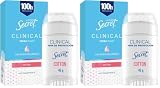 SECRET, Desodorante Mujer, Desodorante Clinical con Ácido Hialurónico, Crema Suave, Powder Protect Cotton, 45 Gr (Paquete de 2)