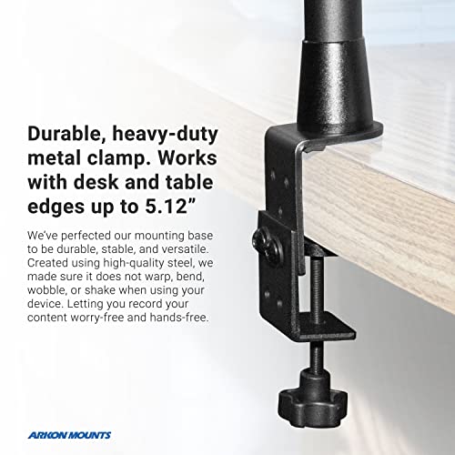 Arkon Mounts Overhead Camera Mount | Includes Ceiling Mount Bracket, Phone Holder, Tablet Holder, & Camera Mount | 360° Adjustable | Durable & Super Stable Metal Mounting Base Dslrtabmg5 #TOP5