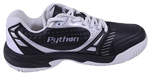 Image of Python Deluxe Indoor Court Shoes | (Racquetball, Squash, Badminton, Indoor Pickleball, Volleyball) (Low & Mid) (Black & White Colors) (Non-Slip) (Non-Marking)