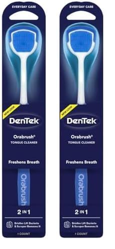 DenTek 2 in 1 Orabrush Tongue Cleaner, 1 Count (Pack of 2)