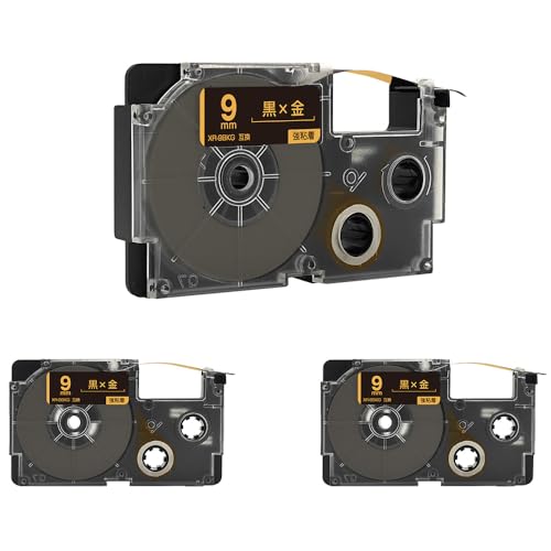 �J�V�I�p �l�[�������h XR-9BKG 9mm ���e�[�v ������ ���S�� 3�Z�b�g �݊��e�[�v ���x�� �e�[�v�J�[�g���b�W �l�[�������h�e�[�v�Ή� KL-LE900-TA KL-LE900-KR KL-LE900 KL-V460 KL-V450 KL-V