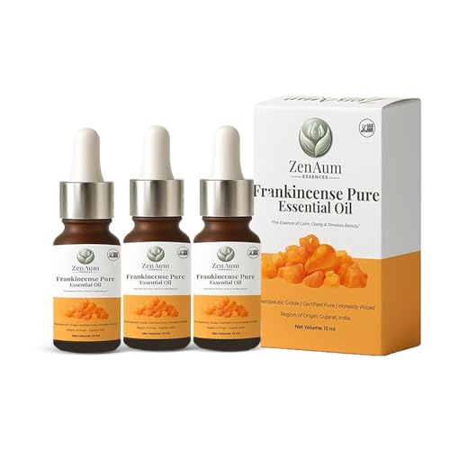 Image of 100% Natural Frankincense /Loban Therapeutic Grade Essential Oil| 45ml (Pack of 3)| Stress Relief, Skin Rejuvenation & Aromatherapy | GMP, ISO & IFRA Certified