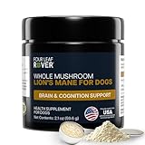 FOUR LEAF ROVER - Lion's Mane Mushrooms for Dogs - Supports Healthy Brains and Nervous Systems in Dogs of All Ages - Organic Whole Mushrooms - 3rd Party Tested - 60 Day Large Dog Supply