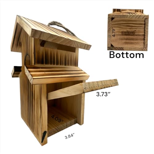 2 Pack Bird Houses for Outside, Wooden Birdhouses for Outdoors, Brown by Oojami - Used condition - Image 3