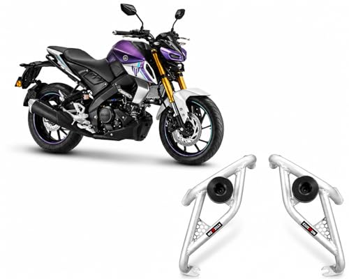 Image of MOXZILLA Crash Guard Shark Model for Yamaha XSR155 Bike Direct Fit Crash Guard (Sliver)