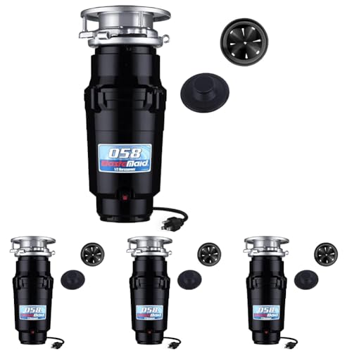 Image of Waste Maid 10-US-WM-058-3B Garbage Disposal Anti-Jam Stainless Steel Food Waste Grinding System,1 /2 HP Economy,Black,(Pack of 4)