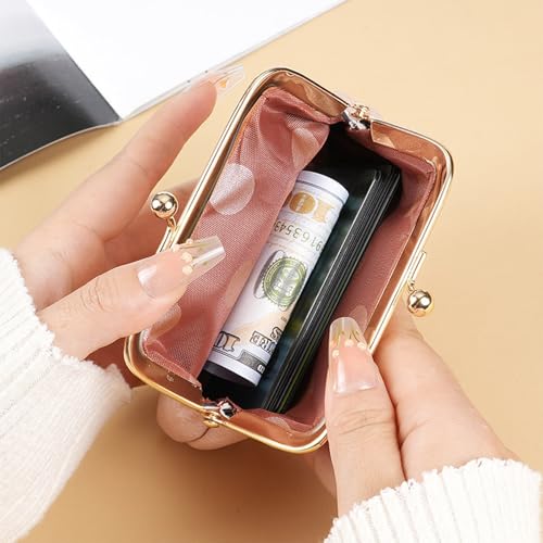 Image of Cute Floral Buckle Coin Purses Vintage Pouch Kiss-lock Change Purse Wallets