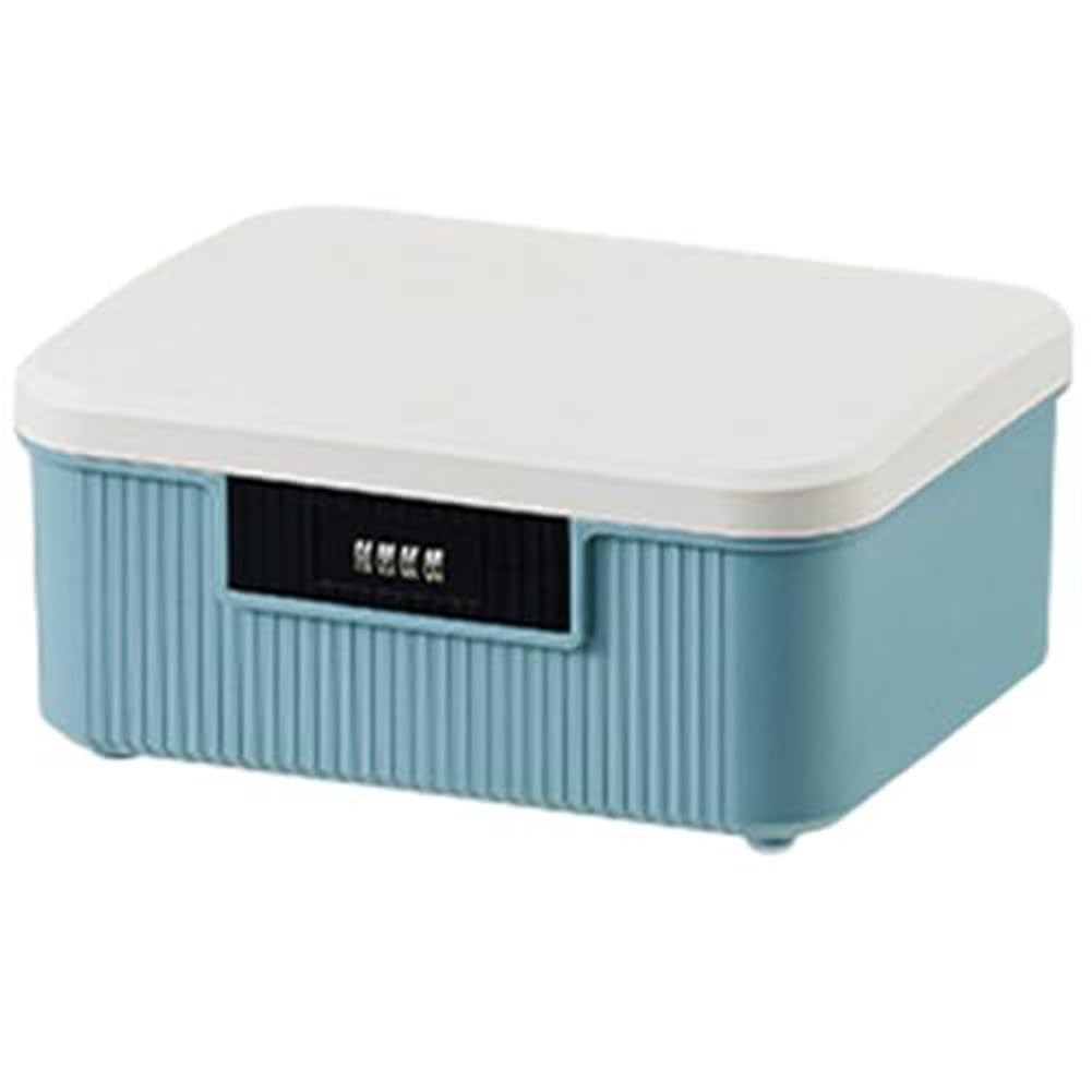 Boîte à médicaments verrouillable sécurisée de 9 L avec serrure à combinaison – Rangement étanche pour la maison et le bureau – Organiseur en plastique en blanc/bleu/vert/gris – Parfait pour le