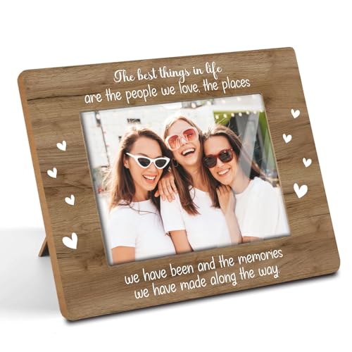 KLYTINK Rustic Wood Picture Frame,Best Things in Life Are The People We Love,Inspirational Photo...