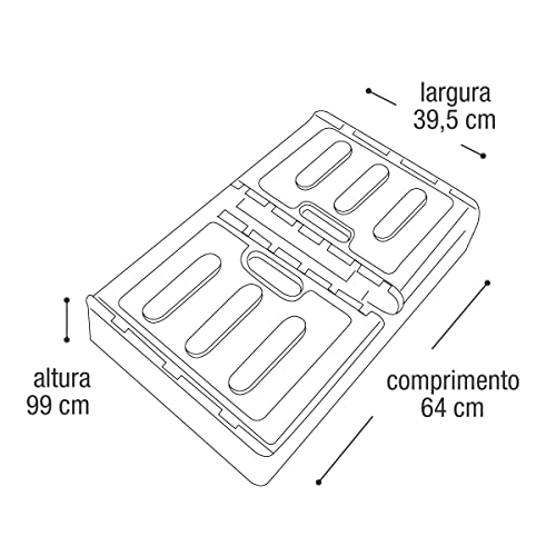 Organizador Dobrável Preto Empilhável Com Rodas 75 Litros 25816PM Arqplast