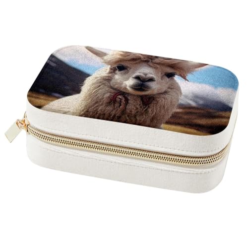 Boîte à bijoux de voyage en alpaga, le rangement compact double couche pour partir l'esprit léger - 2