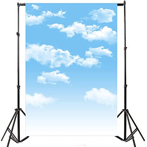 Aofoto 3X5Ft Blue Sky Backdrops White Clouds Photo Shoot Background Photography Studio Props Digital Video Drop Baby Infant Kid Newborn Toddler Artistic Portrait #TOP1