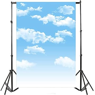 AOFOTO 3x5ft Blue Sky Backdrops White Clouds Photo Shoot Background Photography Studio Props Digital Video Drop Baby Infant Kid Newborn Toddler Artistic Portrait