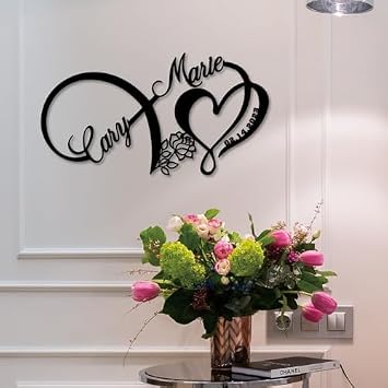 Custom Infinity Heart Metal Name Sign (Love Sign 7)