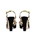 Gucci Women's Velvet and leather Crystal Platform Sandals Zephira Black Gold (numeric_7)