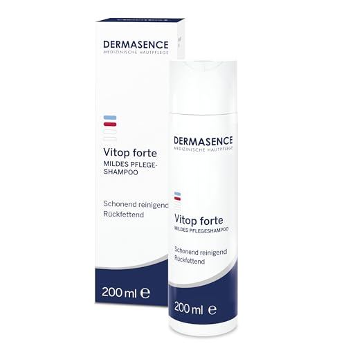 DERMASENCE Vitop forte Mildes Pflegeshampoo, 200 ml – bei juckender & trockener Kopfhaut, für Neurodermitis & empfindliche Haut, tägliche Pflege mit Hafer & Panthenol, vegan, für Kinder & Erwachsene