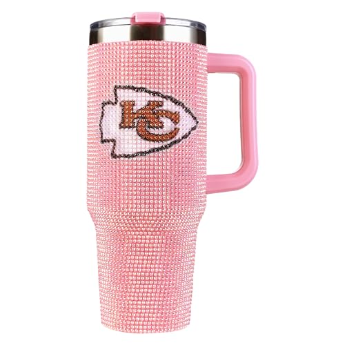 Image of The Memory Company Officially Licensed 40oz Pink Bling Game Day Tumbler, Kansas City Chiefs