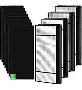 4 HEPA Replacement Filter H and 8 Carbon Pre Filter B Compatible with Honeywell Air Purifiers HRF...