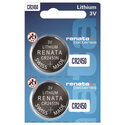 Renata CR2450N Batteries - 3V Lithium Coin Cell 2450 Battery (2 Count)