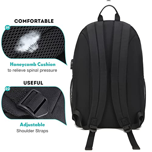 Image of Skateboard Anime Luminous Backpack School Backpack with USB Charging Port, Anti Theft Lock,lunch Bag & Pencil Case for Teen Boys and Girls, College School Bookbag Lightweight Laptop Bag, Skateboard-2, Large, Stylish