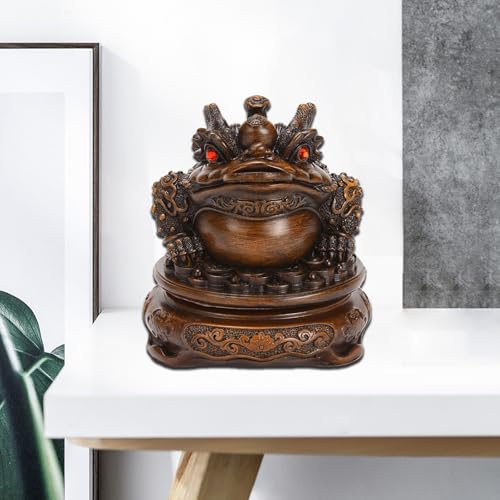 Estatua de Rana Feng Shui Tres Patas 5.5'' Resina miniatura 6