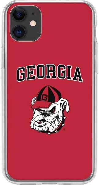 Skinit Clear Phone Case Compatible with iPhone 11 - Officially Licensed University of Georgia Bulldogs Logo Design