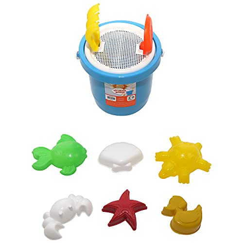 KIT PRAIA 10 PEÇAS COM BALDINHO 18cm - CORES SORTIDAS