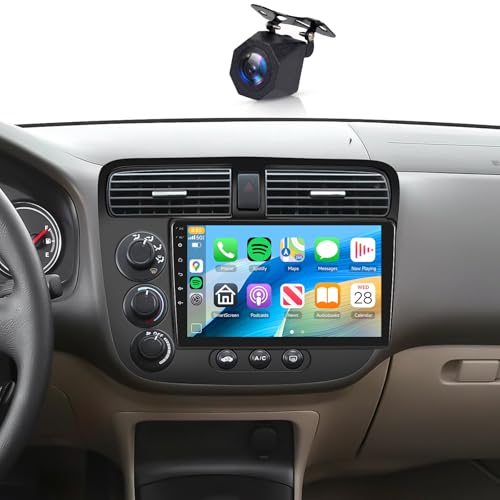 8Core 6+128G Car Stereo for Honda Civic 01-05 Wireless Carplay Android Auto