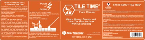 Apter Industries Tile Time Floor Cleaner, For Quarry, Ceramic, And All Other Flooring, Removes Oil, Grease, And Road Salt, No Scrubbing, 2Oz. (1 Gallon) #TOP1