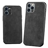 Alcantara Material for iPhone 13/13 Pro, Good Touch, mask Stains, Waterproof (iPhone 13 Pro), Black