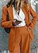 KIRUNDO Women Suits 2 Piece Set Business Casual Dressy Oversized Blazer Jacket and Wide Leg Dress Pantsuits Formal Outfits(Brown, Small)