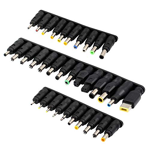 Outtag Universal 34pcs DC Connectors Plug Kit, 5.5mm 2.1mm Female Base to dc Adapter Tips, dc Power Jack Connector for Loptop Charger Barrel Connector Kit