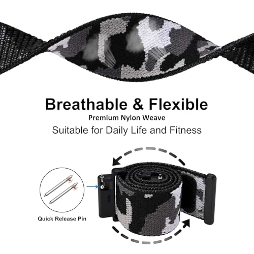 Image of WOCCI Adjustable Nylon Sport Watch Bands with Hook and Loop Fastener, Quick Release Watch Straps for Men and Women, Band Width 18mm 20mm 22mm