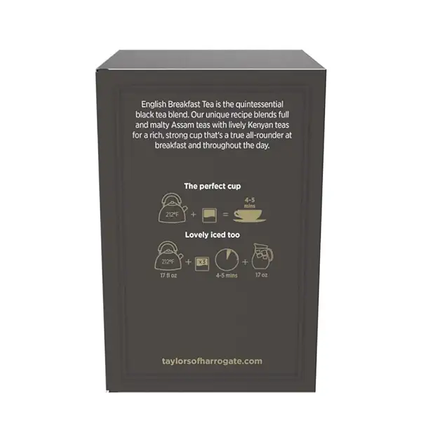 Taylors of Harrogate English Breakfast, Black Tea, Pillow Tea Bags, 50 Count (Pack of 1), Rich, Bright & Malty, Caffeinated, Enjoy Hot or Iced, 50 Teabags 4