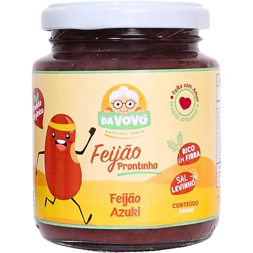Da Vovó, Feijão Prontinho infantil, Linha +8, Orgânico, Sabor Feijão Azuki, 240ml