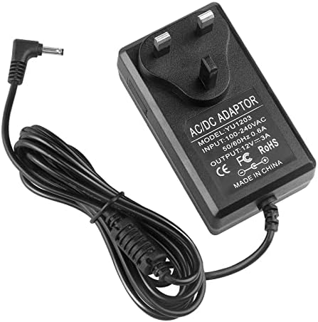12V 3A Power Supply Charger for Jumper Ezbook 2 3 X3 X4 S4 Pro X4 3S 3L Ultrabook i7S,Jumper EZpad 6 Pro 8,Medion Akoya S2218 2217 E2213 E2221T N5000 Chuwi Herobook Pro LincPlus P3 UK Cord Adapter