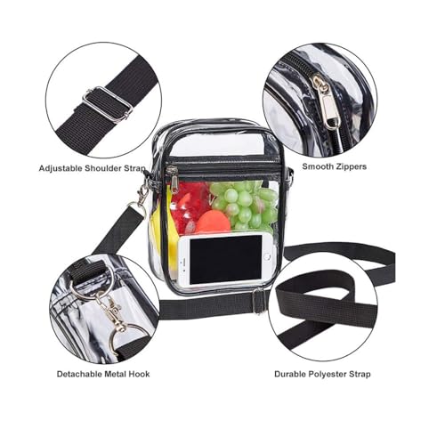 Crossbody Bag with Adjustable Shoulder Strap, Stadium Approved PVC Purse3