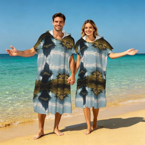 Poncho à capuche en microfibre pour se changer sans encombrement