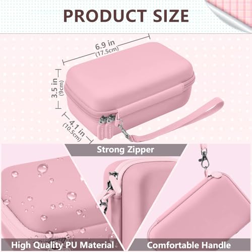 Image of Leayjeen Kids Camera Case Compatible with Cimizi /Gofunly /Aasonida /CAMCLID /LETSHAHA Kids Instant Print Camera, Kids Instant Camera for 1080P Printed Photos,Birthday Gifts for Kids-Pink(Case Only)