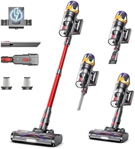 Cordless Vacuum Cleaner, Upgraded 55KPA 650W 70Mins Stick Vacuum with Hurricane Mode, Self-Standing, Touch Screen, 1.8L Dust Cup, Anti-tangle Wireless Vacumm, Vacuum Cleaners for Home/Pet Hair/Carpets