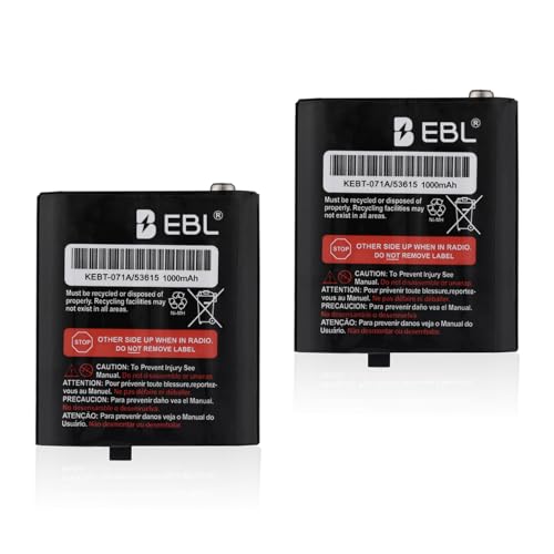 EBL 2 Packs 3.6V 1000mAh Two-Way Radio Rechargeable Batteries for 53615 KEBT-071A KEBT-071-B KEBT-071-C KEBT-071-D