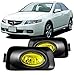 Winjet Fog Lights Compatible With 2004-2005 Acura TSX | Factory Style Polycarbonate Resin Black Housing Yellow Lens Driving Running Foglight Foglamp Lamps LED Super Bright