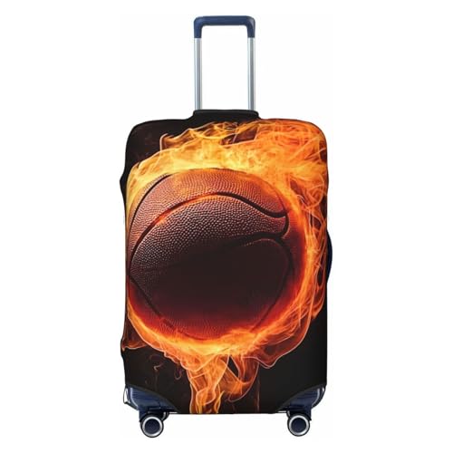 Basketball Elastic Travel Luggage Cover, Washable Spandex Suitcase Protector, Anti-Scratch Fits 18-32 Inch