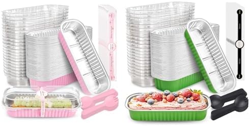 NPLUX Bundle of 50 PACK Mini Cake Pans with Lids and 50 PACK Mini Cake Pans with Lids image 4