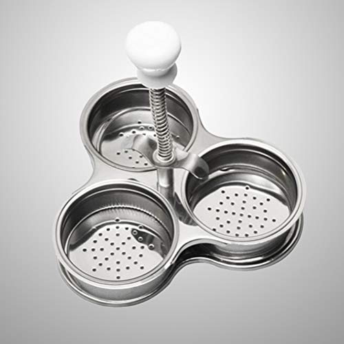 Bistonzon 2 peças para cozinhar ovos poché de aço inoxidável para cozinhar ovos (prata)