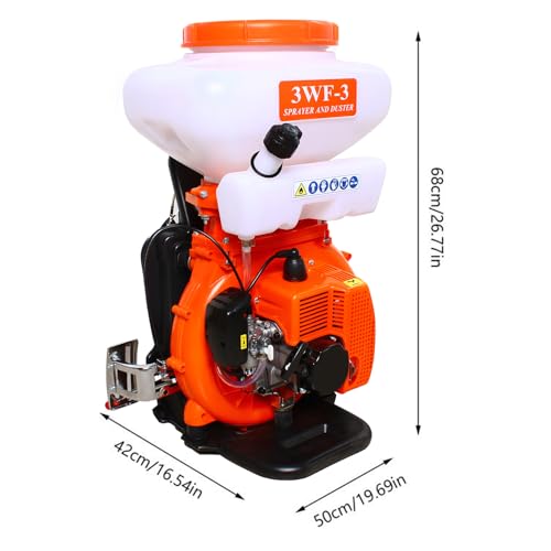 Backpack Fogger Sprayer, 2.13KW Agricultural Mist Duster Sprayer with 14L Tank and Exhaust Fan, Gas Powered Blower Sprayer Machine for Vegetable Sheds, Orchards, Gardens - Thumbnail 2