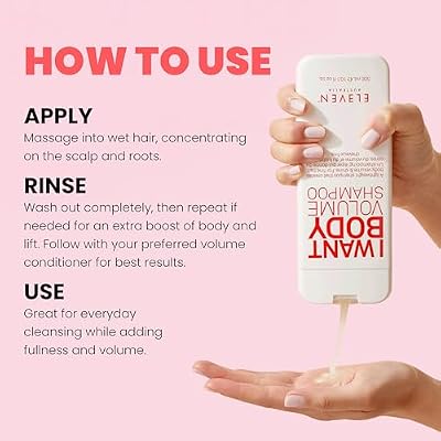ELEVEN AUSTRALIA I Want Body Volume Shampoo for Women & Men - Volumizing & Thickening Shampoo for Fine Thin Hair, Adds Fullness & Thickness, Sulfate-Free Formula for Lightweight Hair