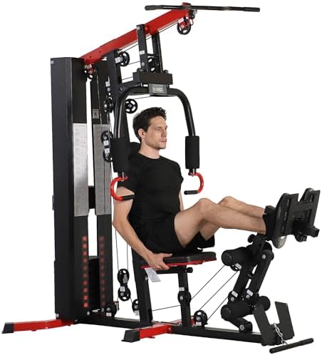 Amazon.com: Fitvids Multifunctional Home Gym Equipment with 122.5 lbs ...